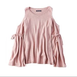American Eagle Cold Shoulder Bell Sleeve Sweater